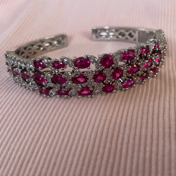 Silver Ruby Bangle - Picture 2 of 5